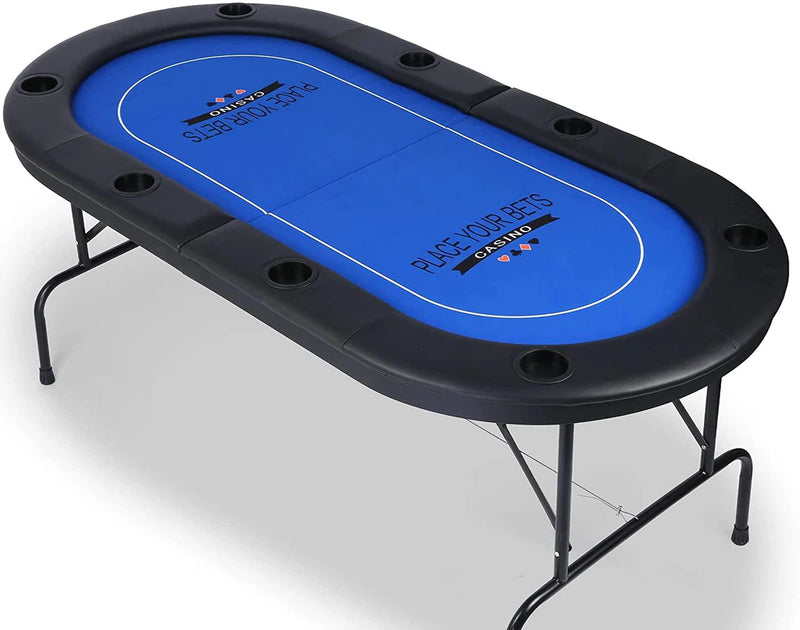 Folding Poker Table 72 Inch, Texas Holdem Multiple Players Casino Games Blackjack Baccarat