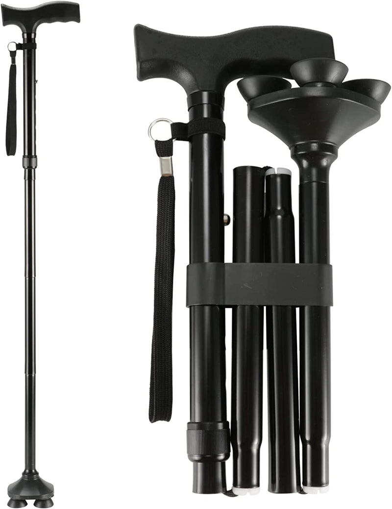 Walking Cane 250 Lbs Weight Limit, 5-Level Height Adjustable with Pivot Base