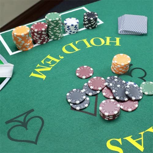 Blackjack & Texas Hold 'Em Felt Mat – 2-in-1 Gaming Table Top for Poker Games & Blackjack