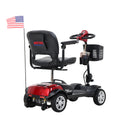 Metro Mobility MAX SPORT 4-Wheel Mobility Scooter, Flat Free Tires, 300 Watt, and Automatic Braking System  - Red (FREE Seat Cushion with Strap)
