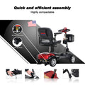 Metro Mobility MAX SPORT 4-Wheel Mobility Scooter, Flat Free Tires, 300 Watt, and Automatic Braking System  - Red (FREE Seat Cushion with Strap)