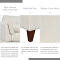 98 Inch L Shape Sofa with Chaise Lounge,Sectional Sofa with one Lumbar Pad,Beige (Free Coffee table)