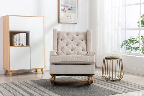 Rocking Chair, Free Area Rug, Solid Wood, Ultra Comfy Cushion