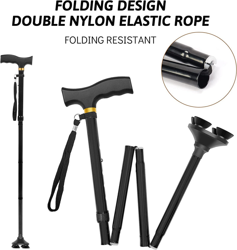 Walking Cane 250 Lbs Weight Limit, 5-Level Height Adjustable with Pivot Base