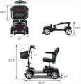 Metro Mobility 4-Wheel Mobility Scooter, Flat Free Tires, and Automatic Braking System - Blue (Free 2 Years Warranty)