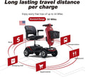 Metro Mobility 4-Wheel Mobility Scooter, Pneumatic Tires, Easy Charge and Automatic Braking System - Red (Free 2 Years Warranty)