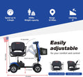 Metro Mobility 4-Wheel Mobility Scooter, Pneumatic Tires, Easy Charge and Automatic Braking System - Blue (Free 2 Years Warranty)