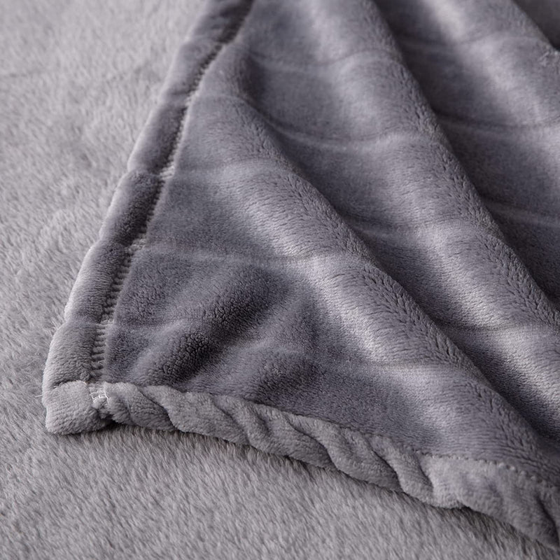 Fleece Cozy Sofa Bed Seasons Throw 330 GSM Soft Plush Fuzzy Warm Fluffy Blanket, 50"x 60", Dark Grey