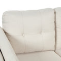 98 Inch L Shape Sofa with Chaise Lounge,Sectional Sofa with one Lumbar Pad,Beige (Free Coffee table)