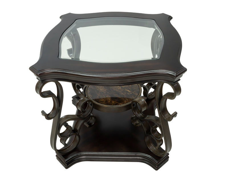 Sofa Table End table,  Glass table top, Powder Coat Finish Metal legs