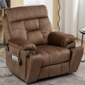 Castle Lift Chair for Big, 26 Inch Wide Seat with Heat and Massage, Hidden Cup Holder, Brown ‪(FREE 2 Years Warranty)