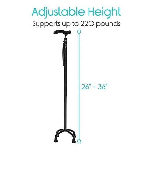 Vive Carbon Fiber Quad Cane