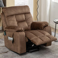 Castle Lift Chair for Big, 26 Inch Wide Seat with Heat and Massage, Hidden Cup Holder, Brown ‪(FREE 2 Years CPS Warranty)