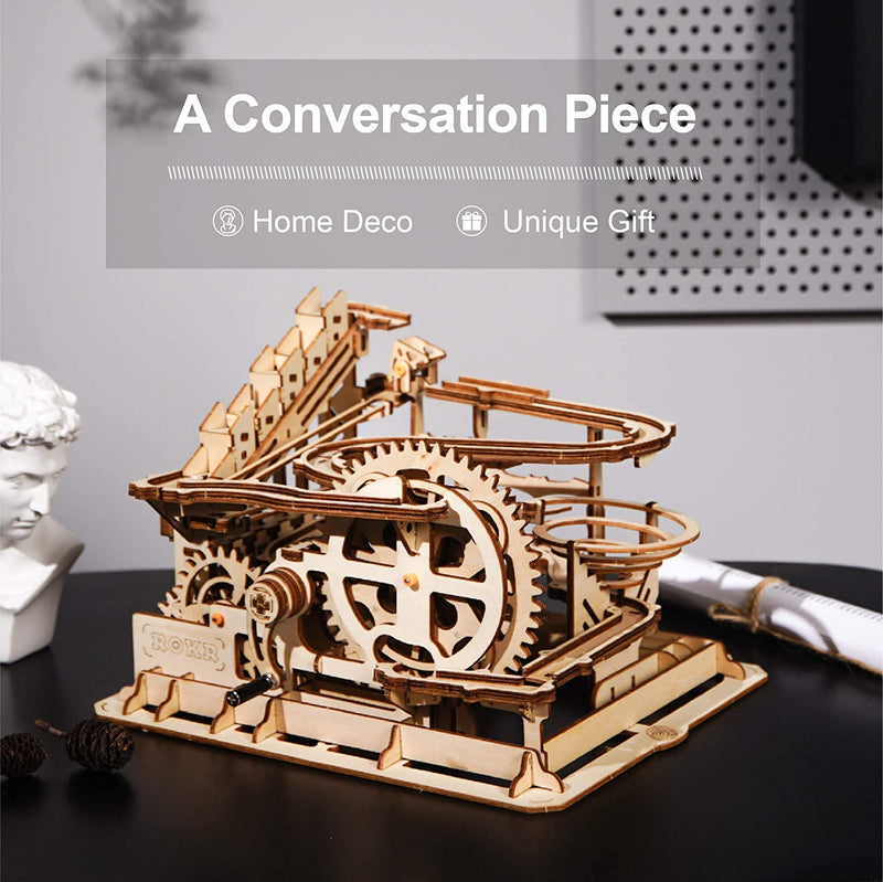 ROKR Marble Run Wooden Model Kits 3D Mechanical Puzzle with Paint