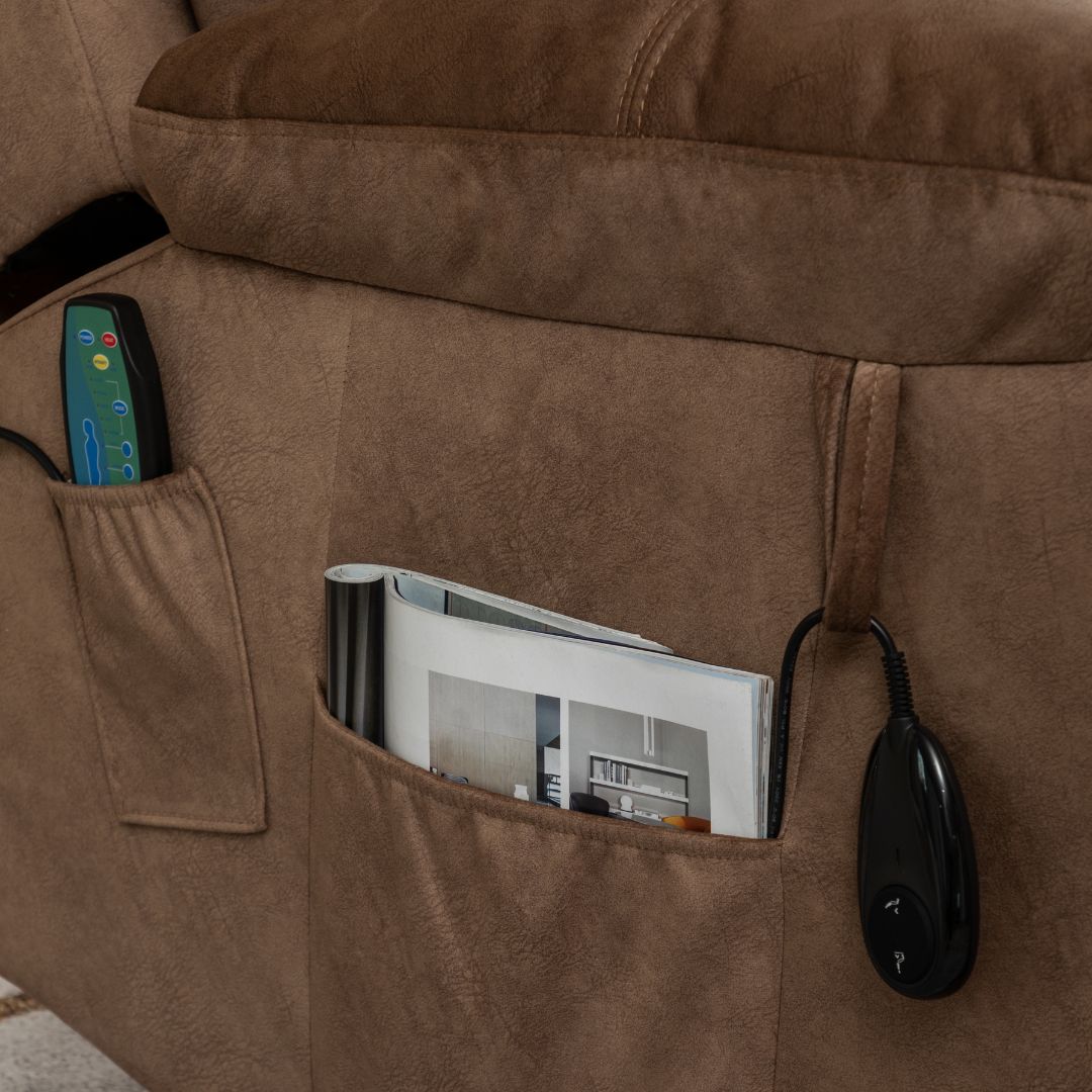 Castle Extra Wide Lift Chair for Elderly, 26 Inch Seat, Brown (Free 2 Years Warranty)