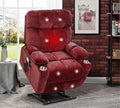 NestingCloud Lift Chair with Dual Motor, 180° Lay Flat Recliner, Heat and Massage, Red ‪(FREE 2 Years CPS Warranty)