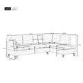 98 Inch L Shape Sofa with Chaise Lounge,Sectional Sofa with one Lumbar Pad,Beige (Free Coffee table)