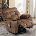 Castle Lift Chair for Big, 26 Inch Wide Seat with Heat and Massage, Hidden Cup Holder, Brown ‪(FREE 2 Years Warranty)