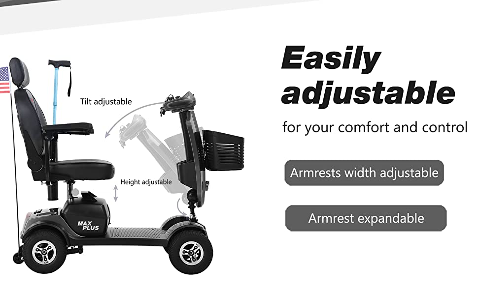 Metro Mobility Patriot Mobility Scooter, 300 Lbs, 10 Miles