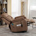 Castle Lift Chair for Big, 26 Inch Wide Seat with Heat and Massage, Hidden Cup Holder, Brown ‪(FREE 2 Years Warranty)