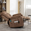Castle Lift Chair for Big, 26 Inch Wide Seat with Heat and Massage, Hidden Cup Holder, Brown ‪(FREE 2 Years CPS Warranty)