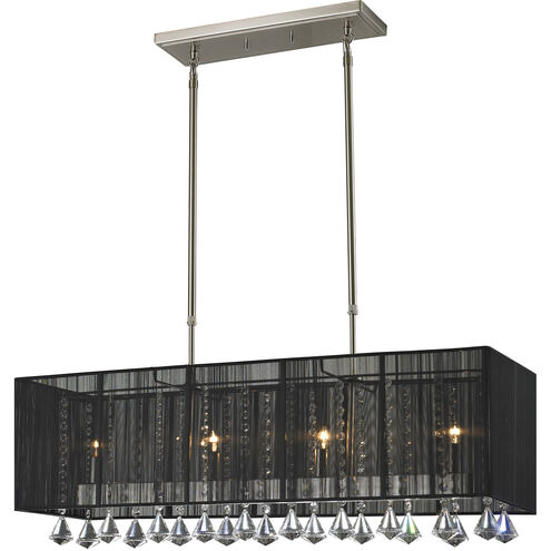Aura 4 Light 9 inch Brushed Nickel Chandelier Ceiling Light