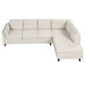 98 Inch L Shape Sofa with Chaise Lounge,Sectional Sofa with one Lumbar Pad,Beige (Free Coffee table)