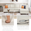 98 Inch L Shape Sofa with Chaise Lounge,Sectional Sofa with one Lumbar Pad,Beige (Free Coffee table)