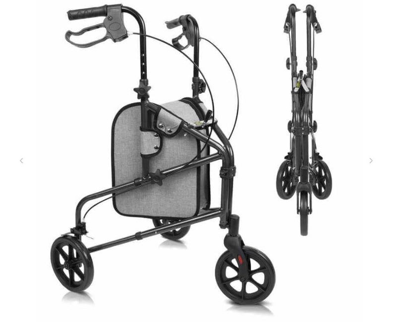 VIVE 3 Wheel Walker Rollator - Lightweight Foldable Walking Transport