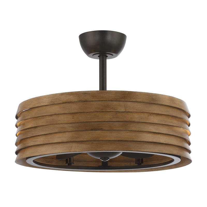 24.5" Rustic DC Motor Downrod Mount Reversible Ceiling Fan with Lighting and Remote Control