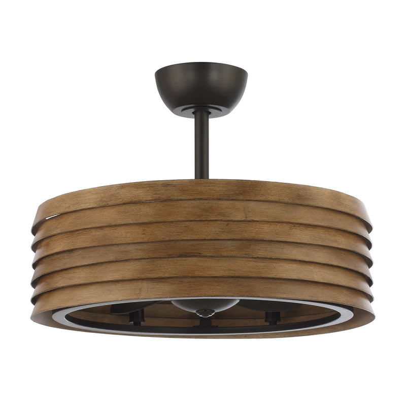 24.5" Rustic DC Motor Downrod Mount Reversible Ceiling Fan with Lighting and Remote Control