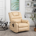 SleepingTitan Lift Chair, Extra Wide with Dual Motor, 180° Lay Flat Recliner, Heat and Massage, Beige ‪(FREE 2 Years CPS Warranty)