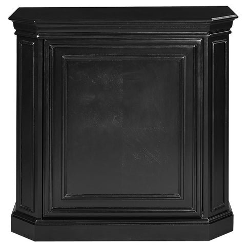 Home Bar Cabinet with Turning Shelves, 40 Inch Solid Wood, Black