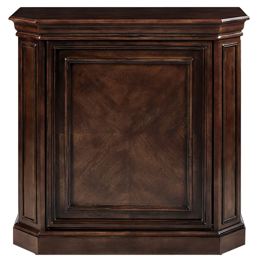 Home Bar Cabinet with Turning Shelves, 40 Inch Solid Wood, Cappuccino