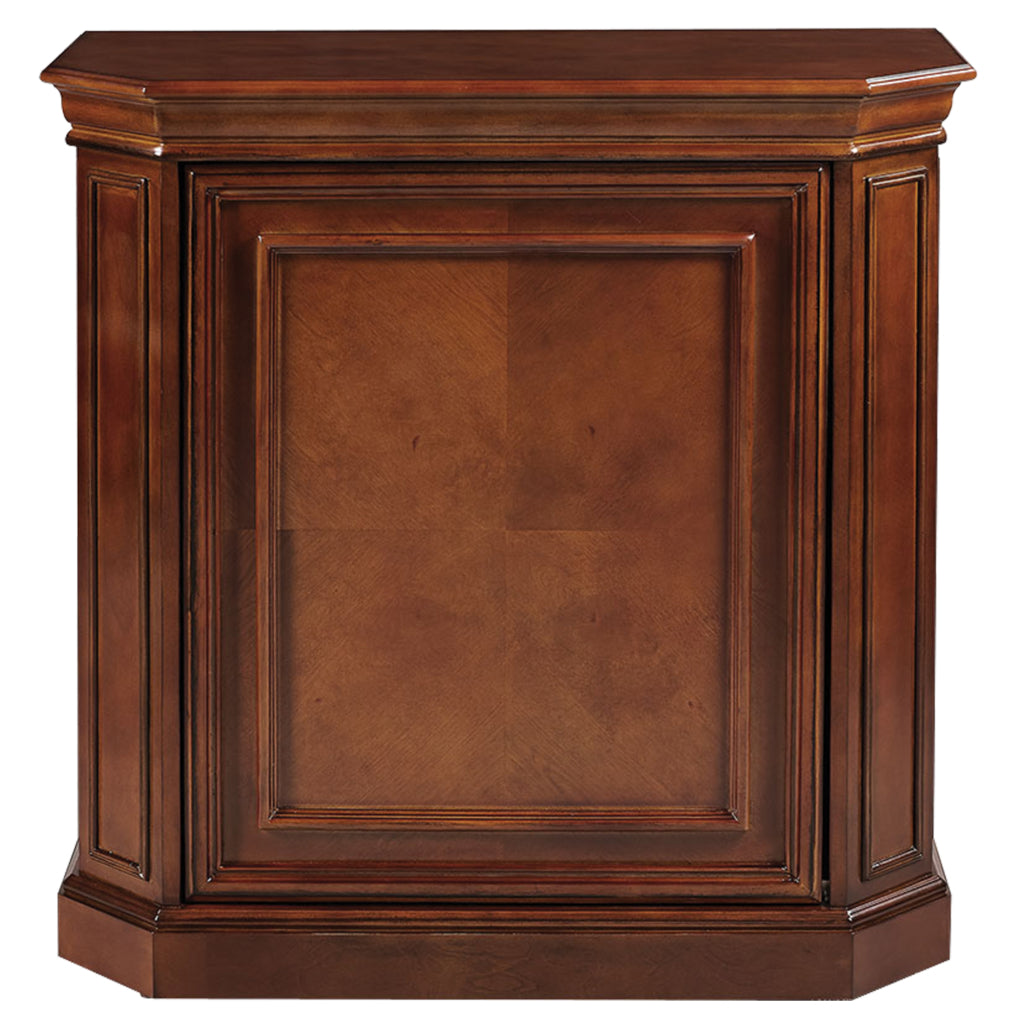 Home Bar Cabinet with Turning Shelves, 40 Inch Solid Wood, Chestnut