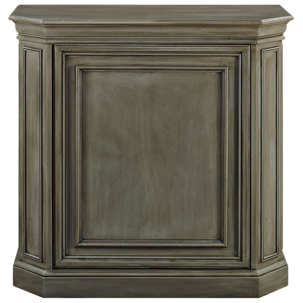 Home Bar Cabinet with Turning Shelves, 40 Inch Solid Wood, Slate