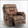 Castle Lift Chair for Big, 26 Inch Wide Seat with Heat and Massage, Hidden Cup Holder, Brown ‪(FREE 2 Years Warranty)