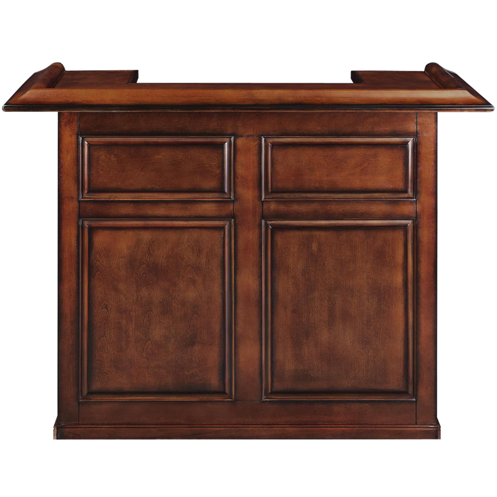 Dry Bar Cabinet 60 Inch Solid Wood, Chestnut