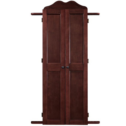 Dartboard Cabinet with Cue Holder, 65 Inch Solid Wood, English Tudor