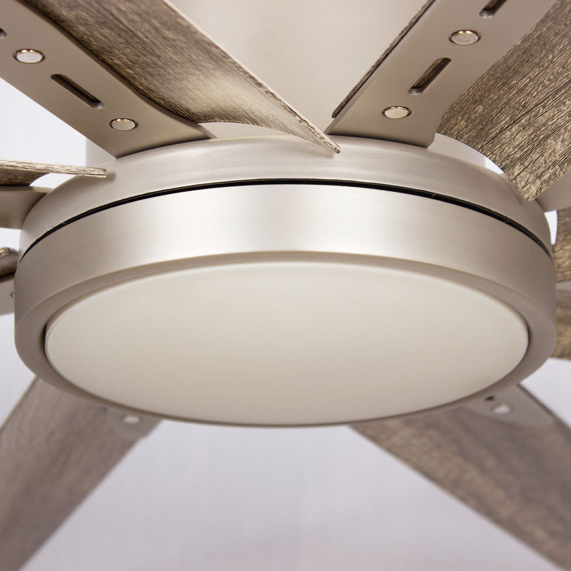 72"Bankston Integrated LED Indoor Nickel Standard Ceiling Fan