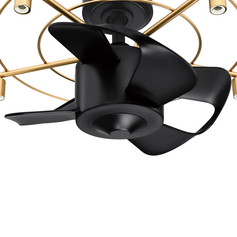 25.5" Henslee Modern DC Motor Downrod Mount Reversible Crystal Ceiling Fan with Lighting and Remote Control (FREE Farmhouse Chandelier)