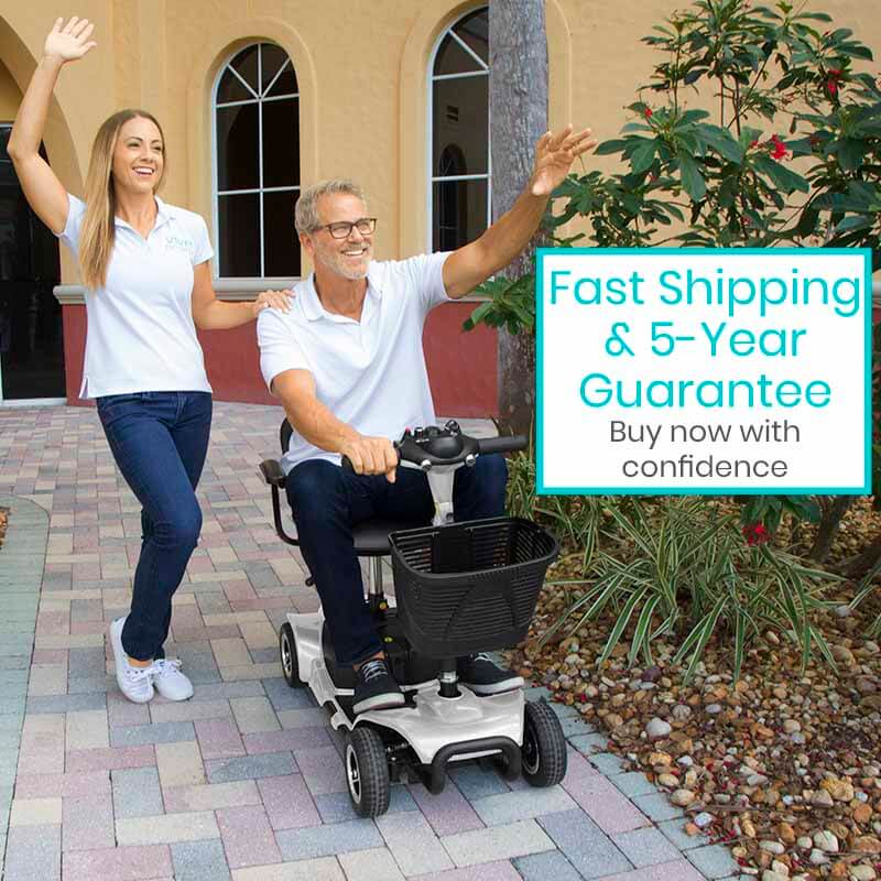 Vive 4 Wheel Mobility Scooter, TSA (FREE 2 Years Warranty)