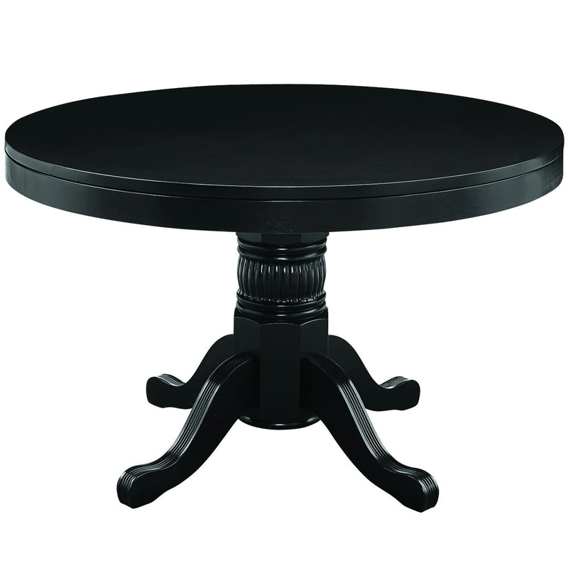 Game Table 2 in 1 48 Inch Solid Wood with Table Top - Black