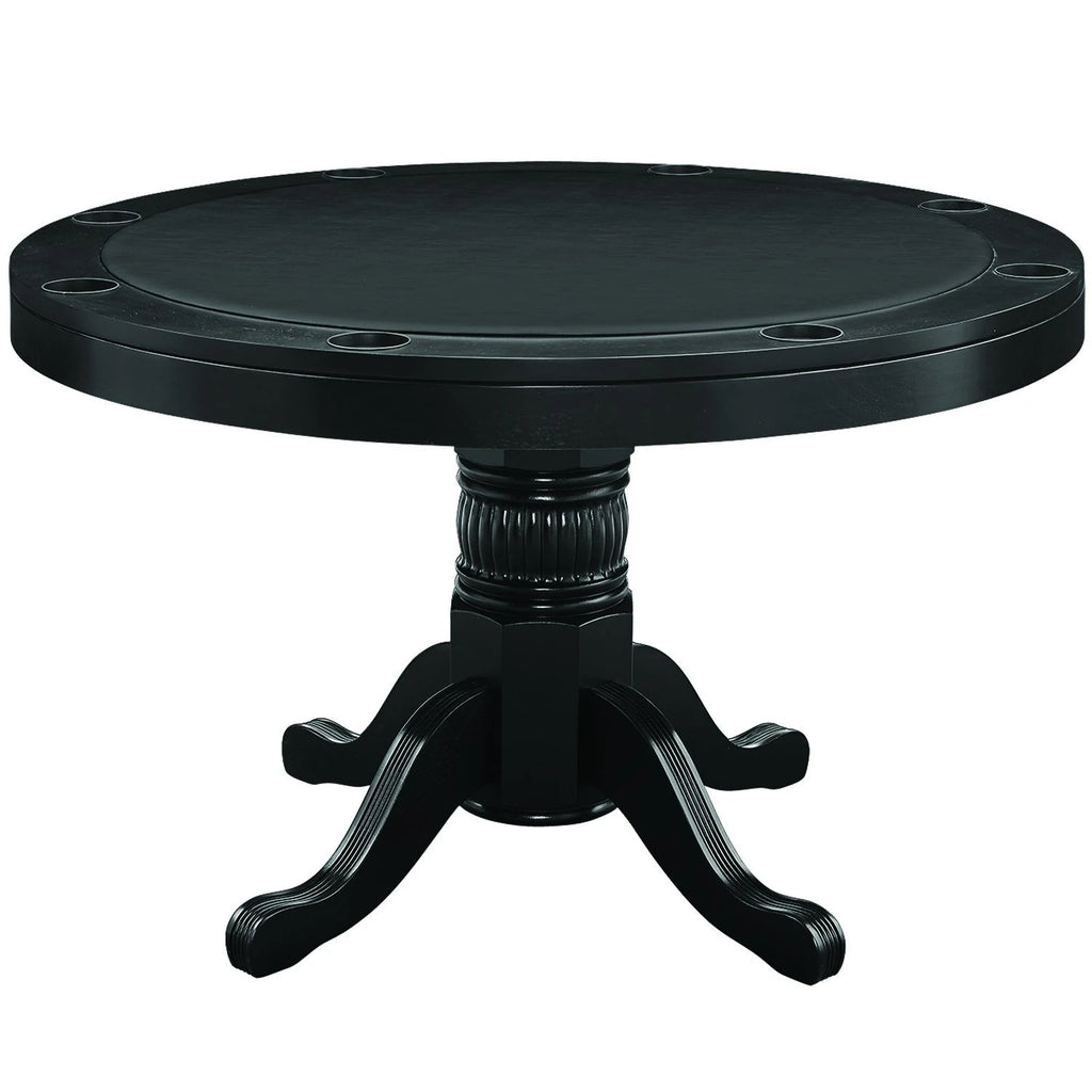 Game Table 2 in 1 48 Inch Solid Wood with Table Top - Black