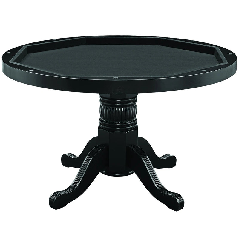 Game Table 2 in 1 48 Inch Solid Wood with Table Top - Black