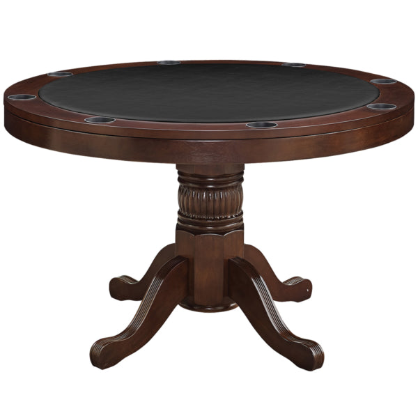 Game Table 2 in 1 48 Inch Solid Wood with Table Top - Cappuccino