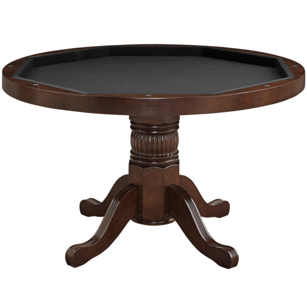 Game Table 2 in 1 48 Inch Solid Wood with Table Top - Cappuccino