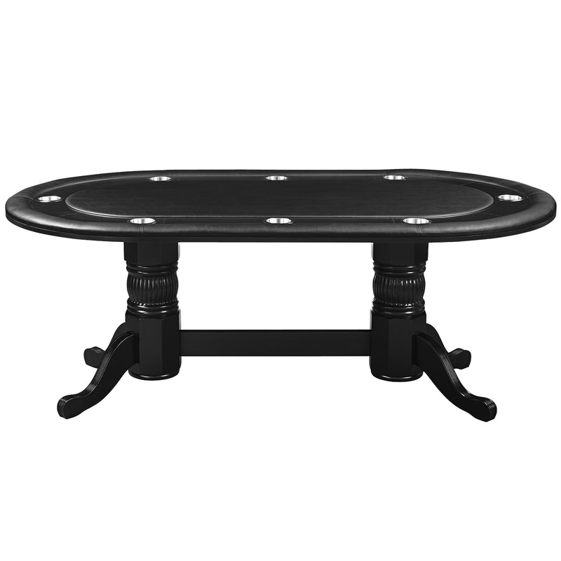 84" Texas Hold'em Poker Table With Dining Top, Black