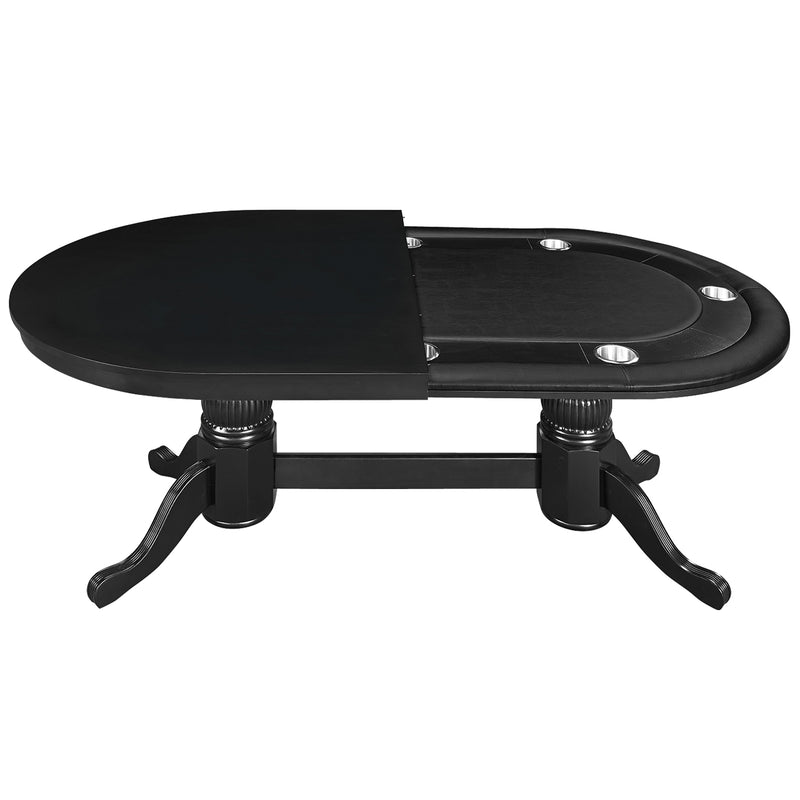 84" Texas Hold'em Poker Table With Dining Top, Black