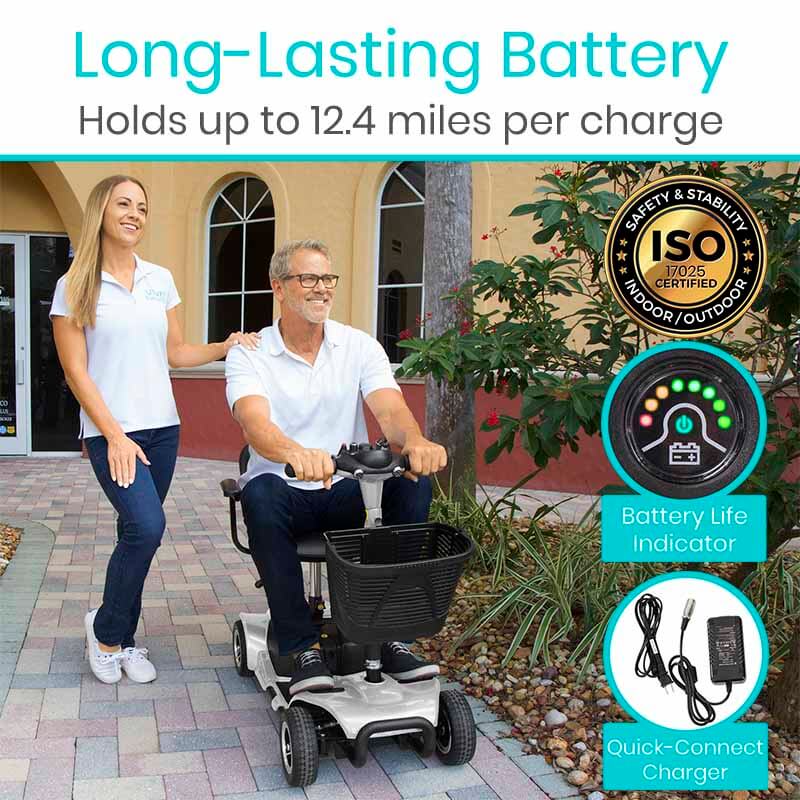 TSA Approved Mobility Scooter 4 Wheel Mobility Scooter for Elderly,  (FREE Scooter Backpack)